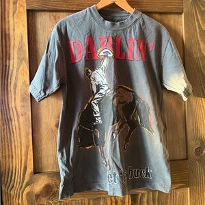 DARLIN 100% Cotton Gray Tee Shirt Small S